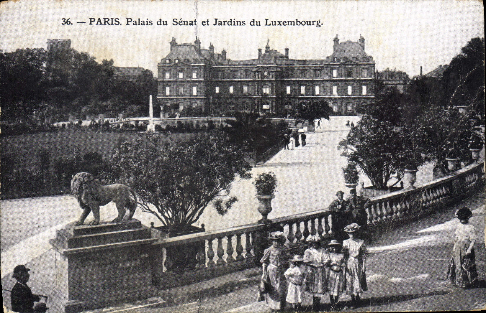 CPA Paris Palais du Senat et Jardins du Luxembourg