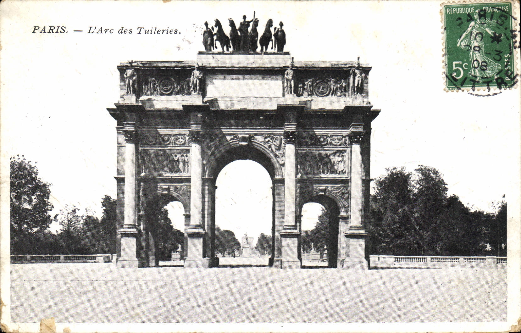 CPA Paris L'Arc des Tuileires 