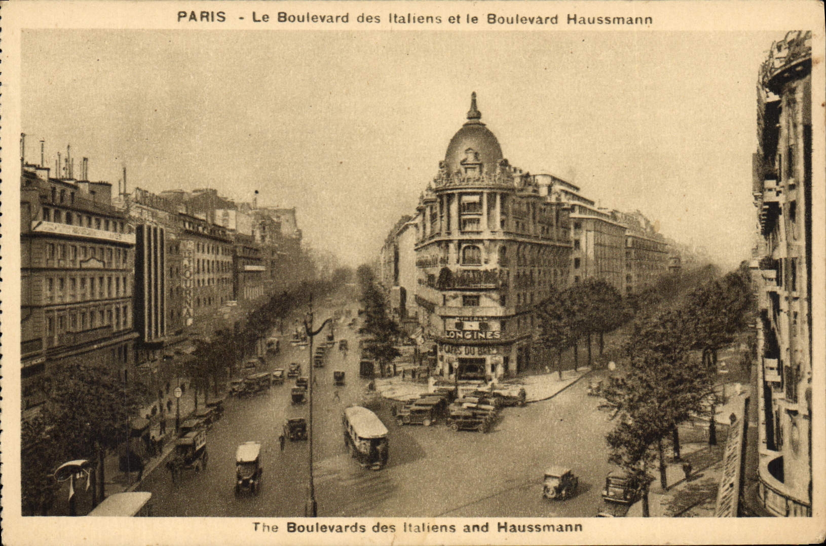 CPA Paris Le Boulevard des Italiens et le Boulevard Haussmann