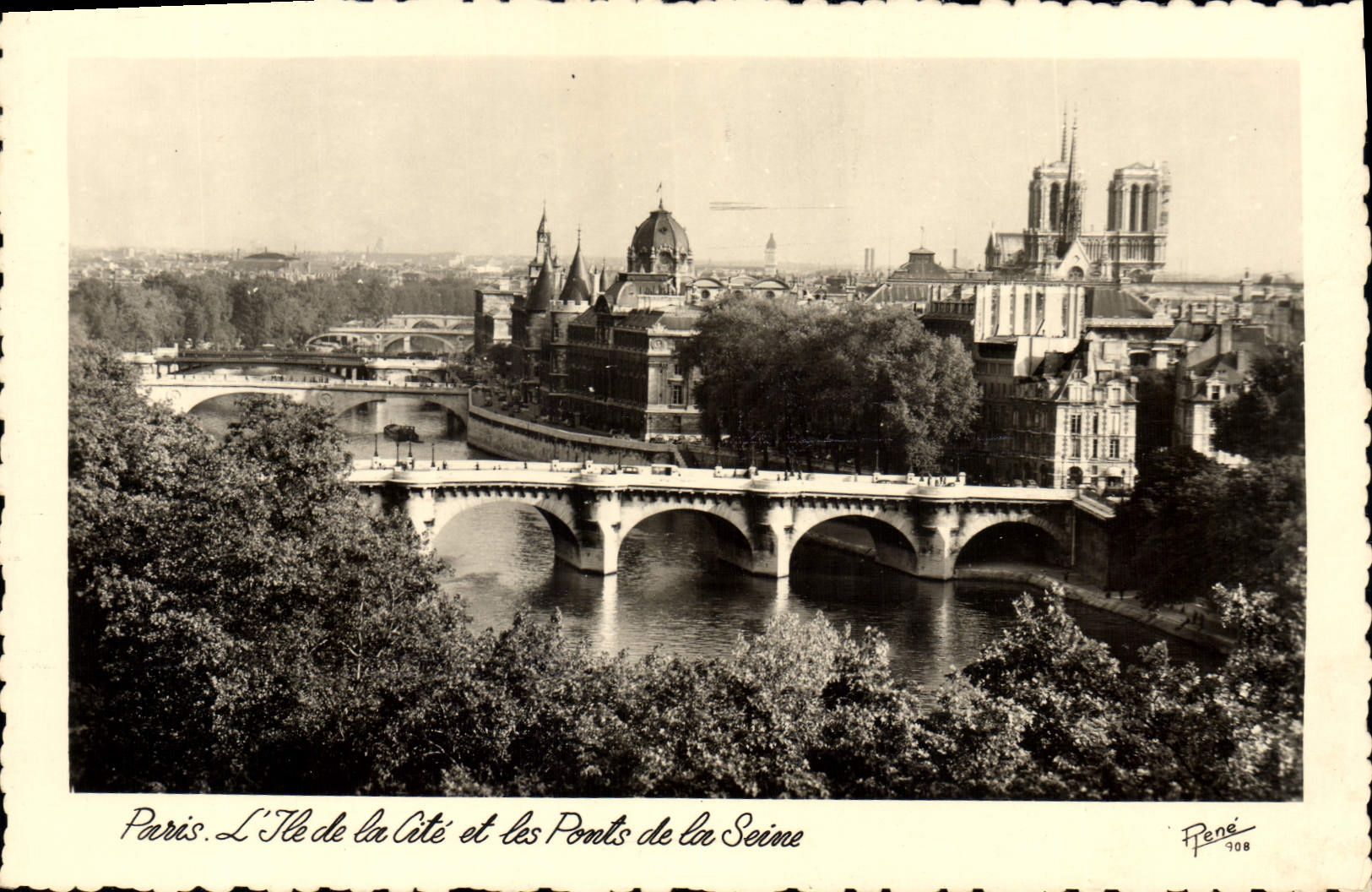 CPA Paris L'Ile de la Cite et les Ponts de la Seine
