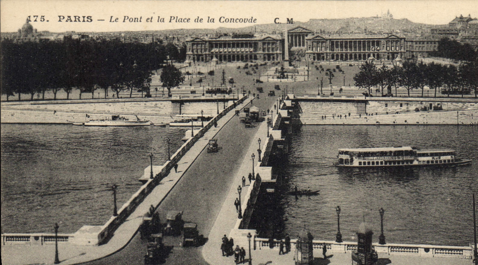 CPA Paris Le Pont et la Place de la Concorde