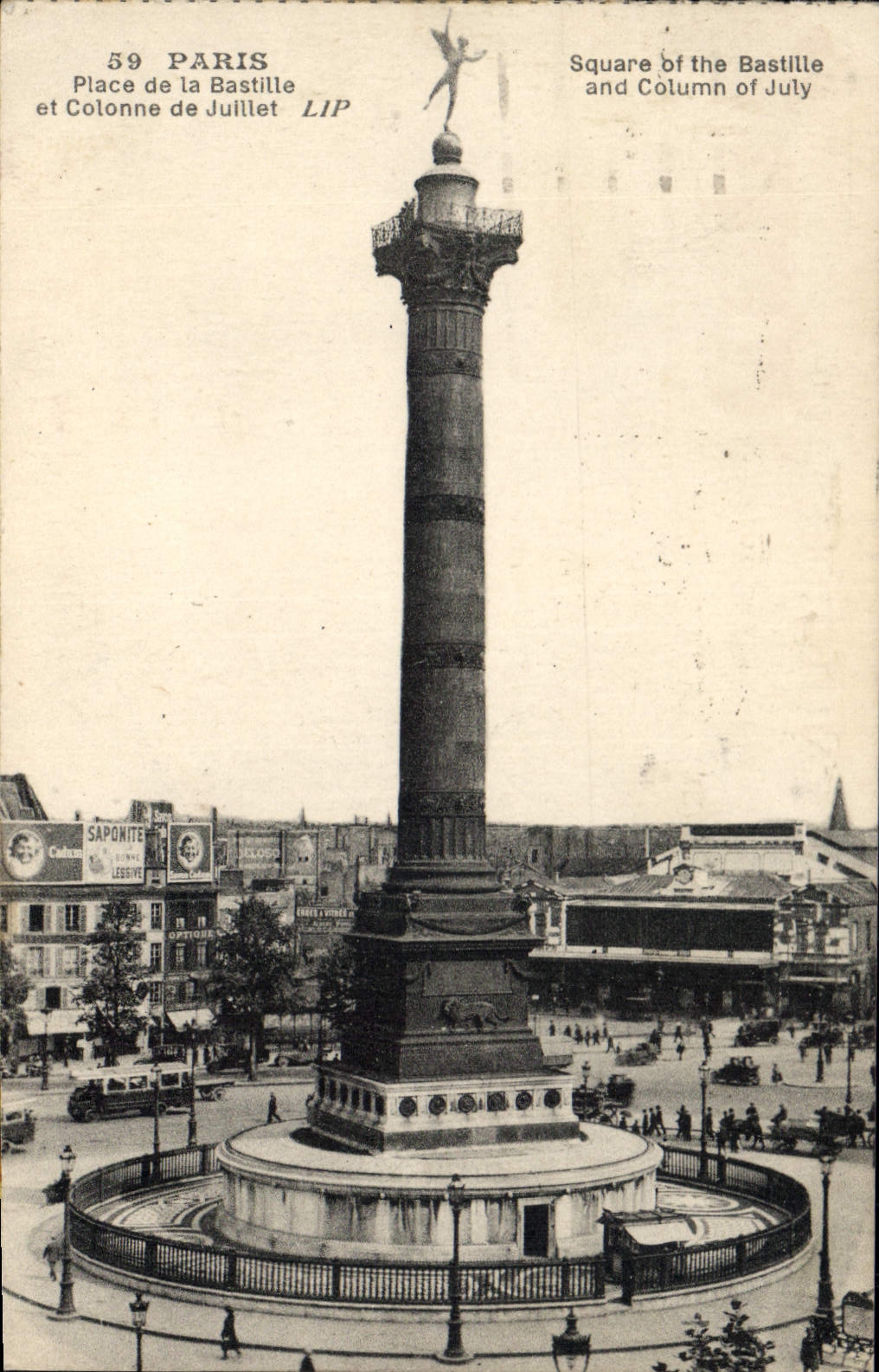 CPA Paris Place de la Bastille et Colonne de Juillet