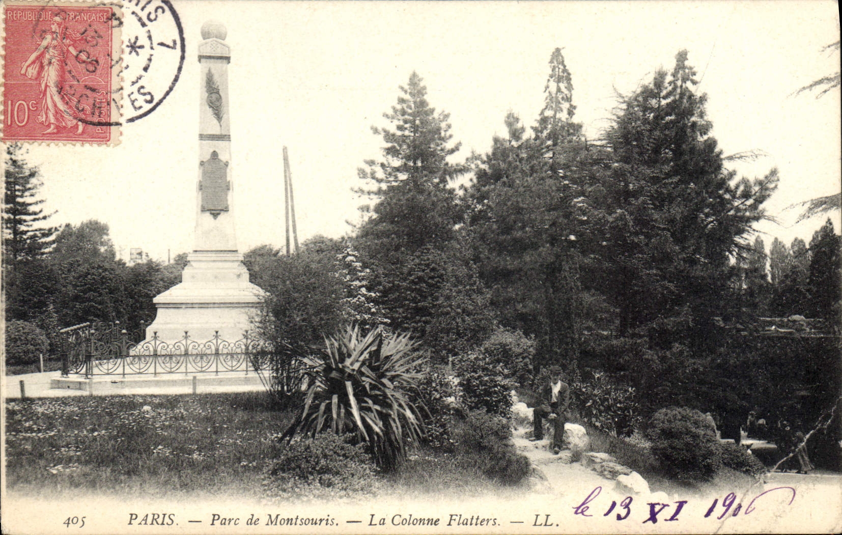 CPA Paris Parc de Montsouris La Colonne Flatters