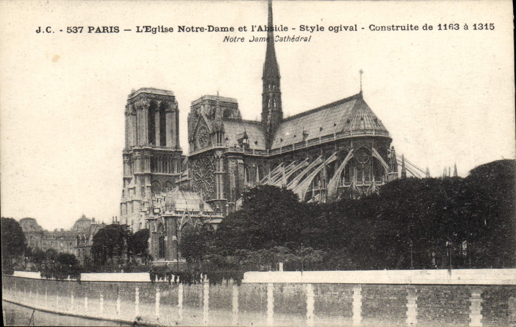 CPA Paris L'Eglise Notre Dame et l'Abside Style ogival