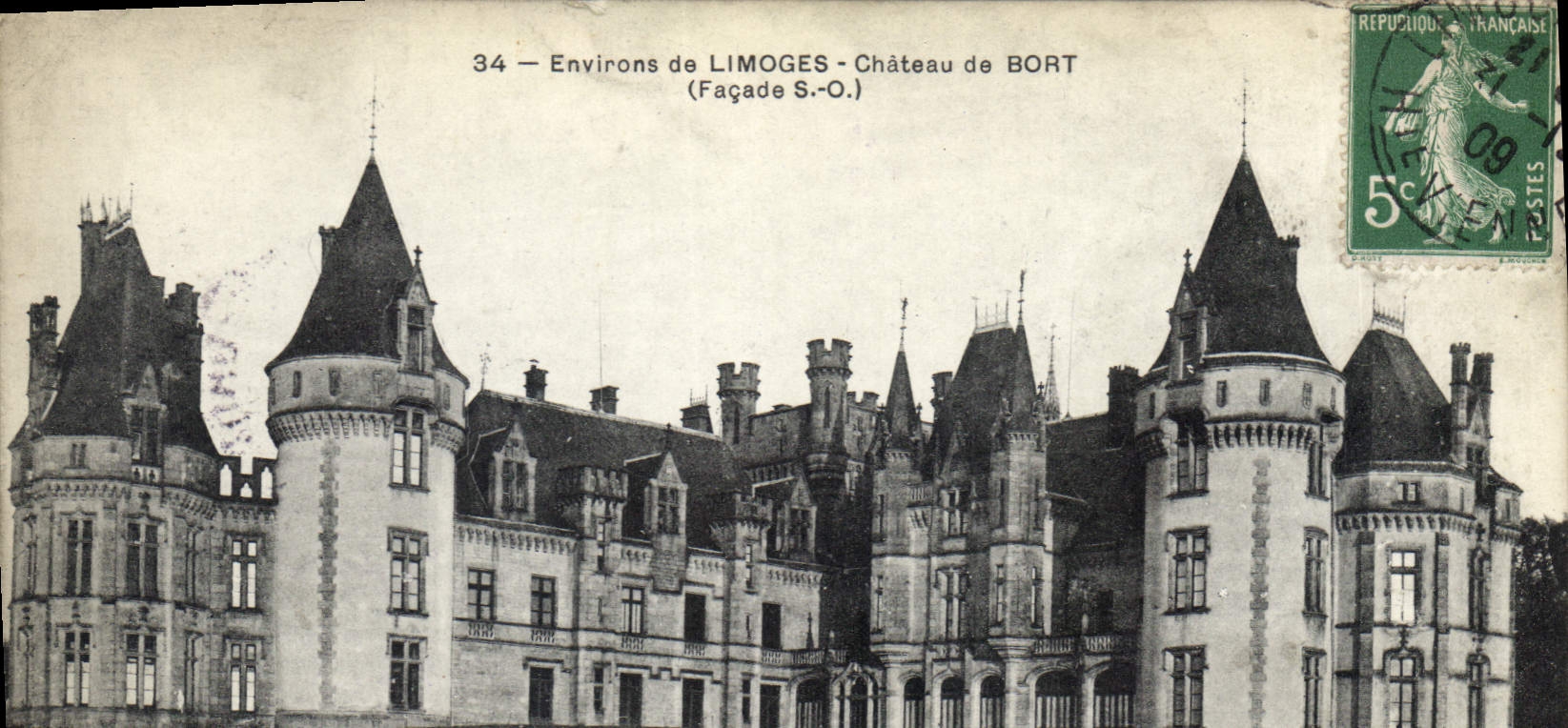 CPA Environs de Limoges Chateau de Bort (Facade S O)