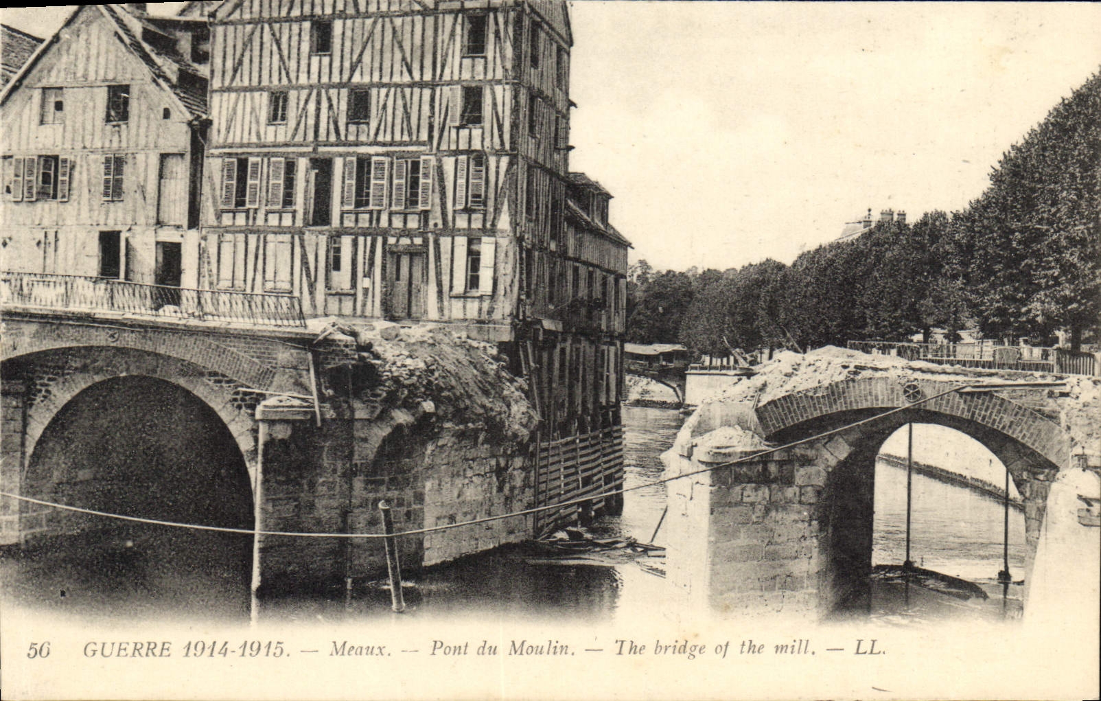 CPA Meaux Guerre Pont du Moulin