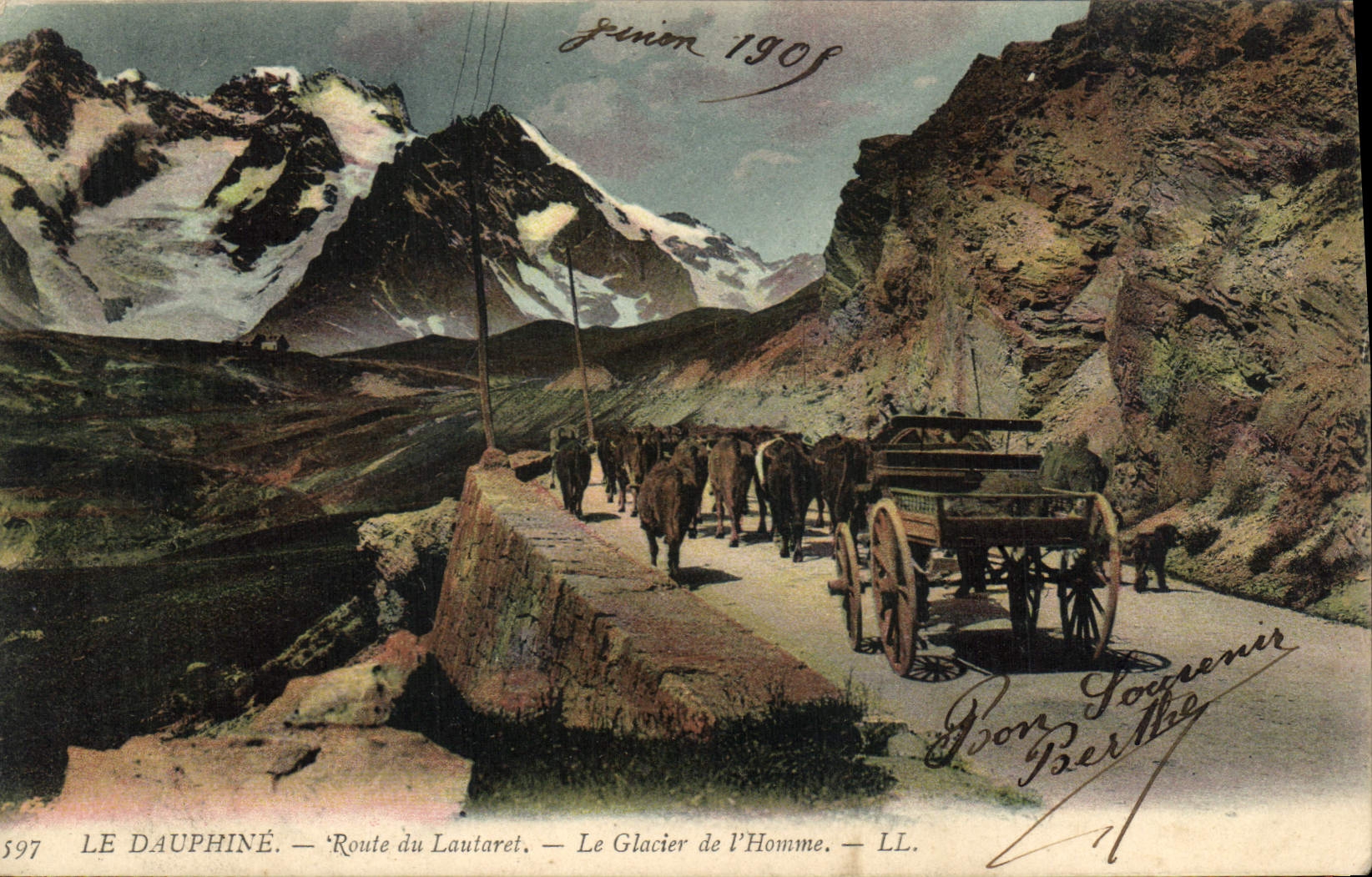 CPA Dauphine Route du Lautaret Le Glacier de l'Homme