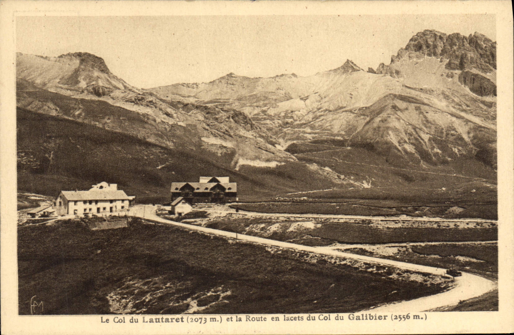 CPA Le Col du Lautaret (2073 m) et laRoute en lacets du Col du Galibier (2556 m)