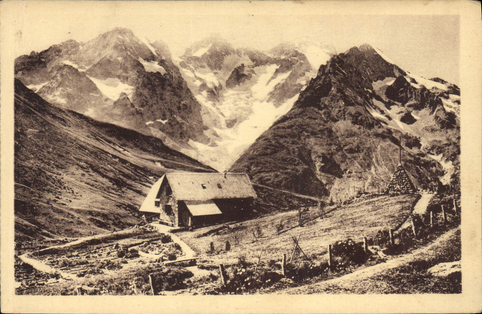 CPA Le Lautaret le Jardin Alpin (2120 m) et la Meije (3987 m)