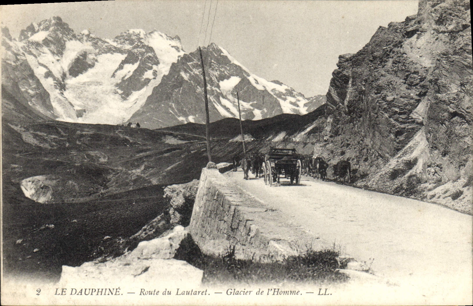 CPA Le Dauphine route du Lautaret Glacier de L'Homme