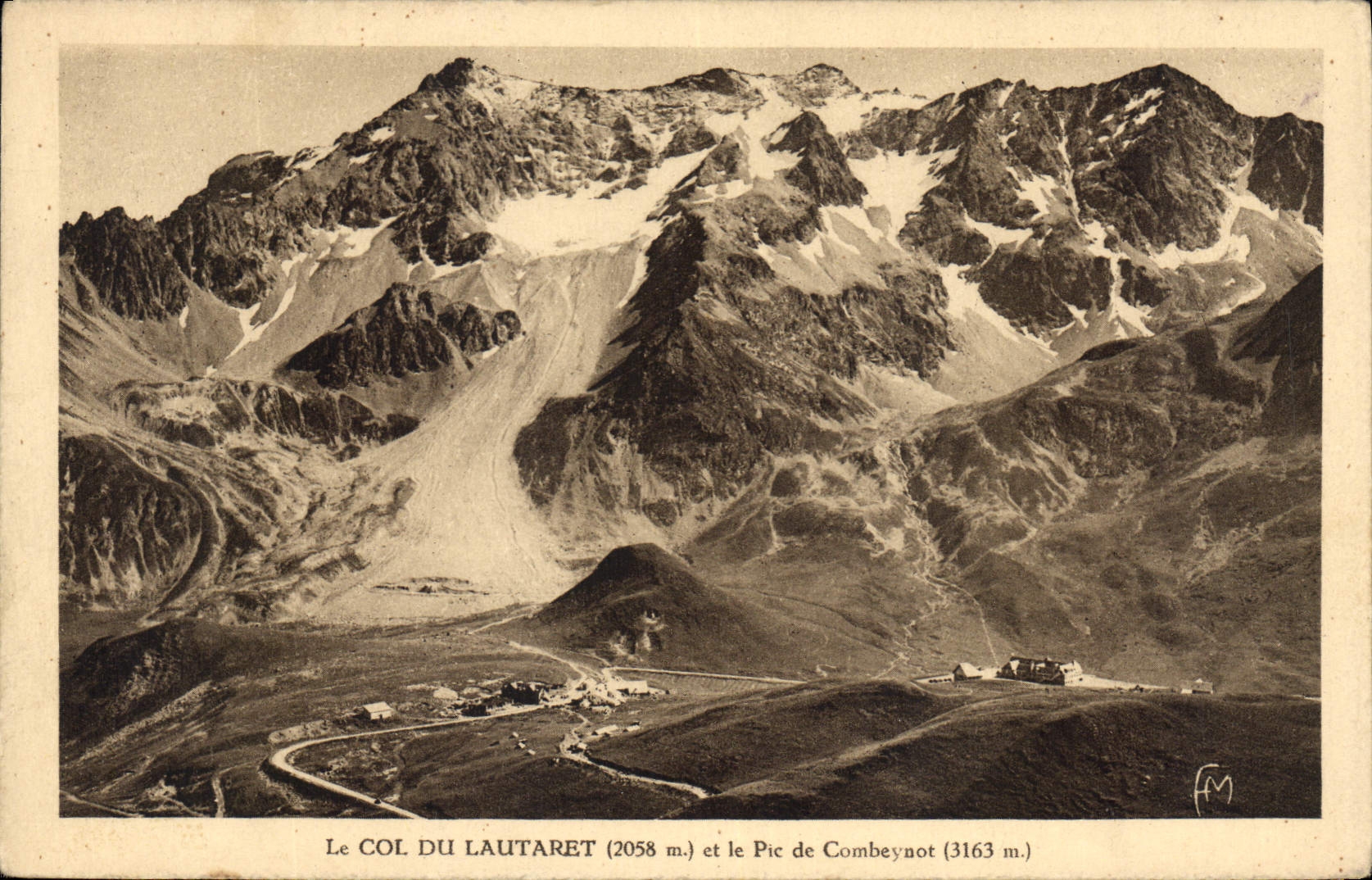 CPA Le Col du Lautaret (2058 m) et le Pic de Combeynot (3163 m)