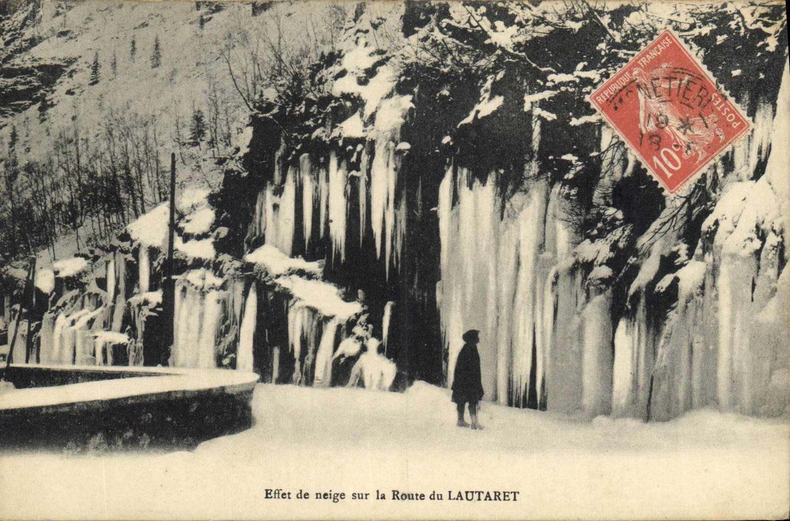 CPA Effet de neige sur la route du Lautaret