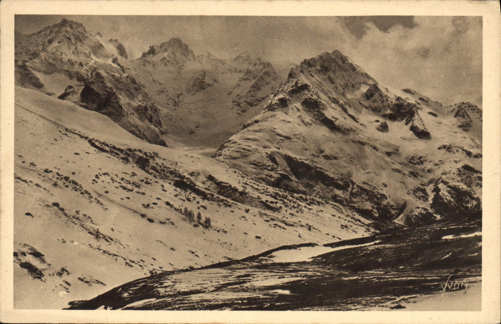 CPA Les Alpes Col du Lautaret vue sur les Pics de Neige du Lautaret le Pic Gaspart le Bec et le Pic 