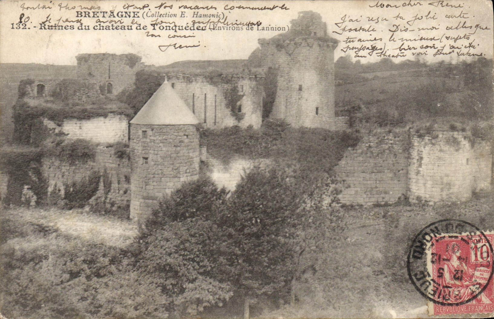 CPA Bretagne Ruines du Chateau de Tonquedec (Environs de Lannion)