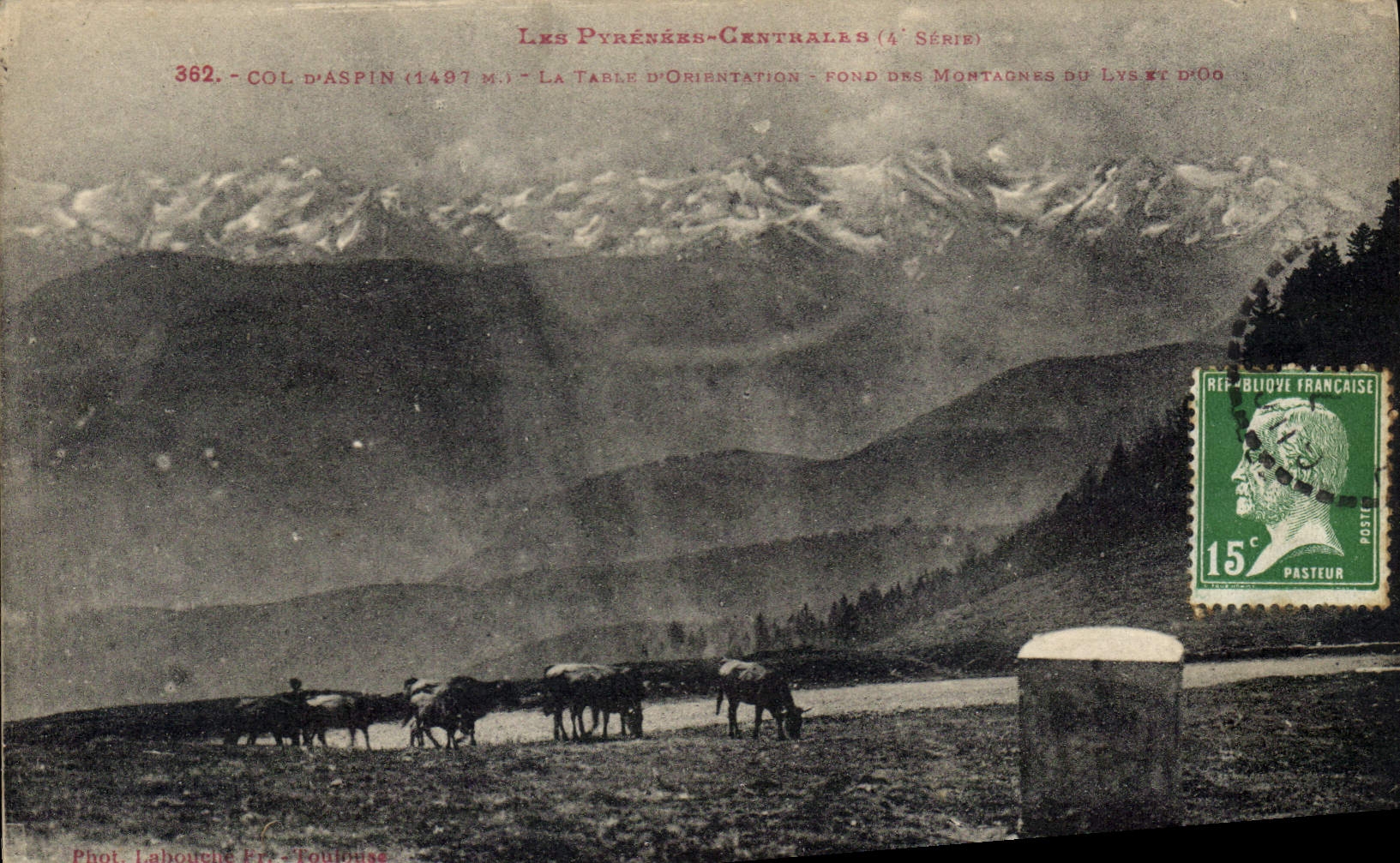 CPA Les Pyrenees Centrales  Col d'Aspin table d'Orientation