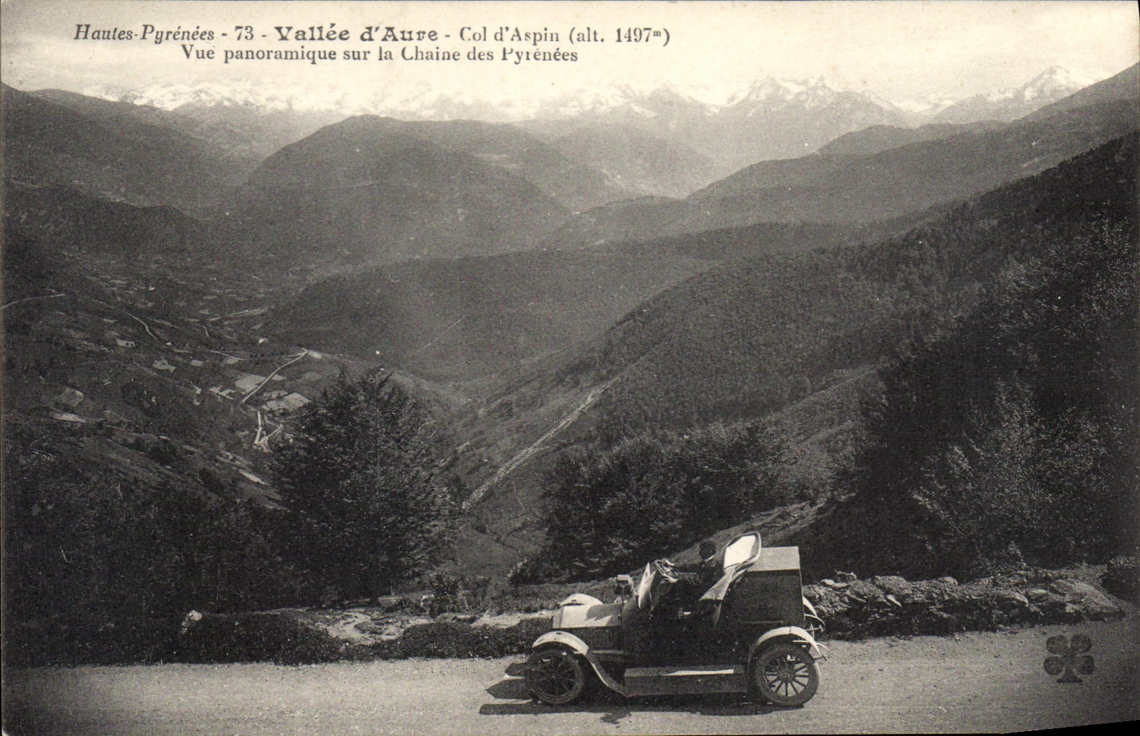 CPA Les Hautes Pyrenees Vallee d'Aure Col d'Aspin (alt 1497 m) Vue panoramique sur la Chaine des Pyr