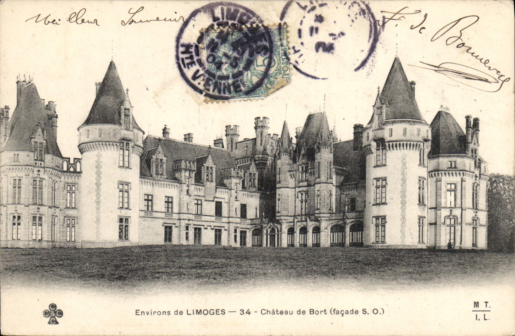 CPA Environs de Limoges Le Chateau de Bort (Facade S O)