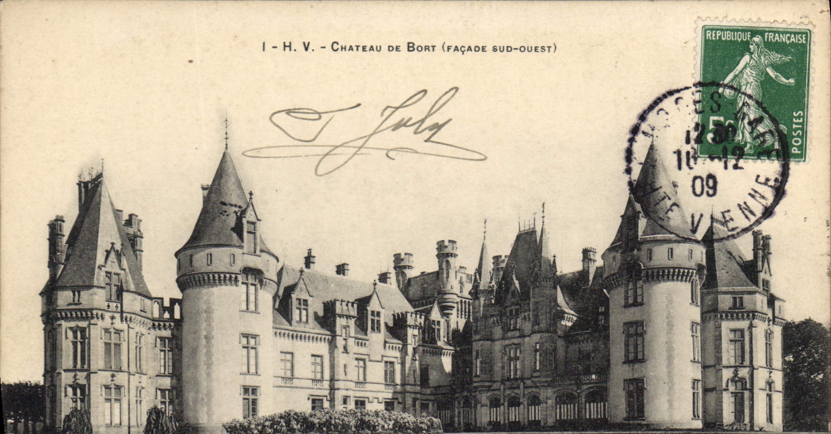 CPA Environs de Limoges Le Chateau de Bort (Facade Sud Ouest)