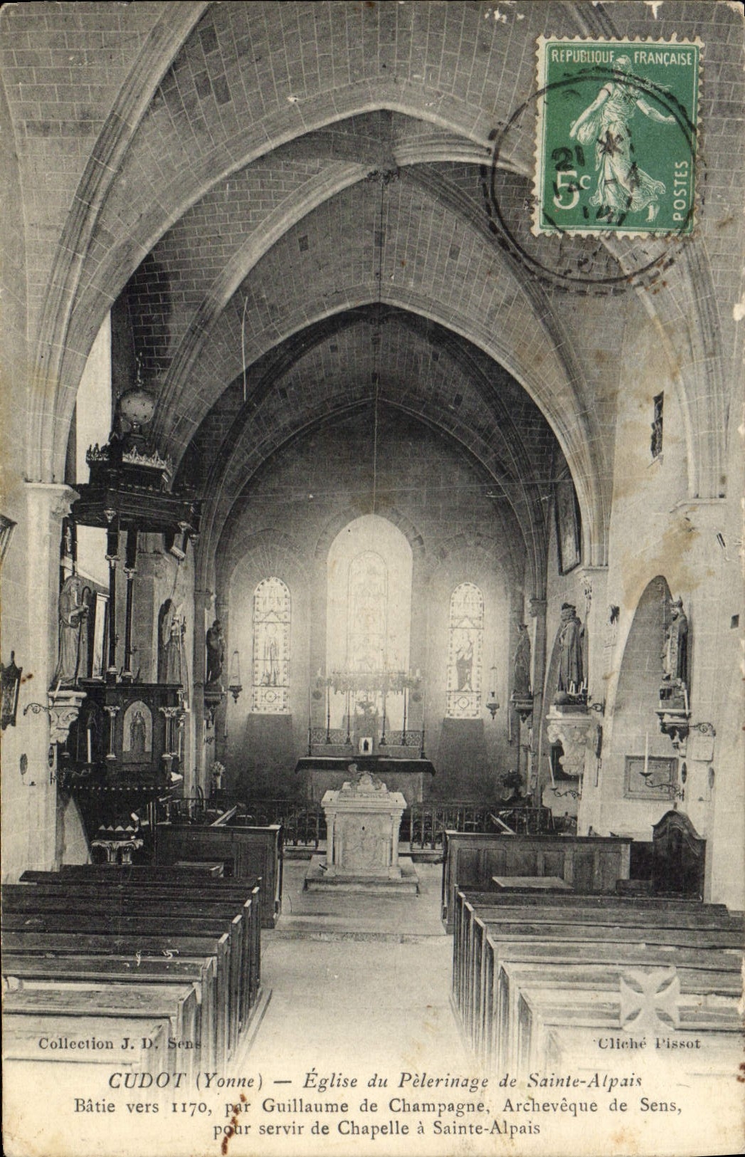 CPA Cudot (Yonne) Eglise du Pelerinage de Saint Alpais