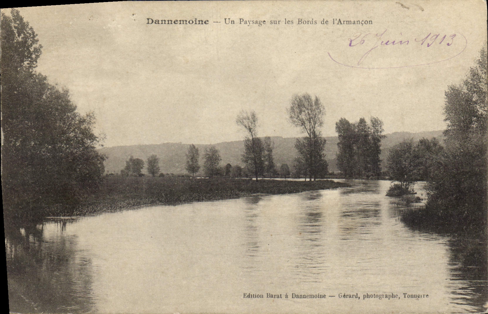 CPA Dannemoine Un Paysage sur les Bords de l'Armancon