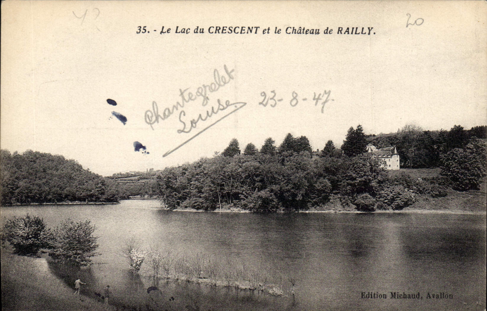 CPA Le Lac de Crescent et le Chateau de Railly