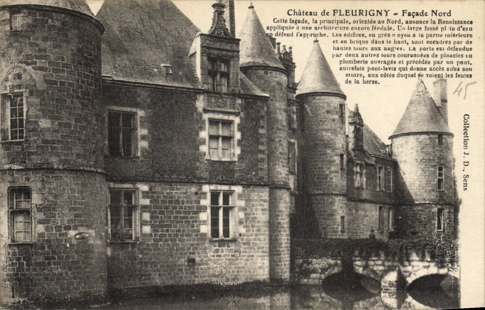 CPA Chateau de Fleurigny Facade Nord