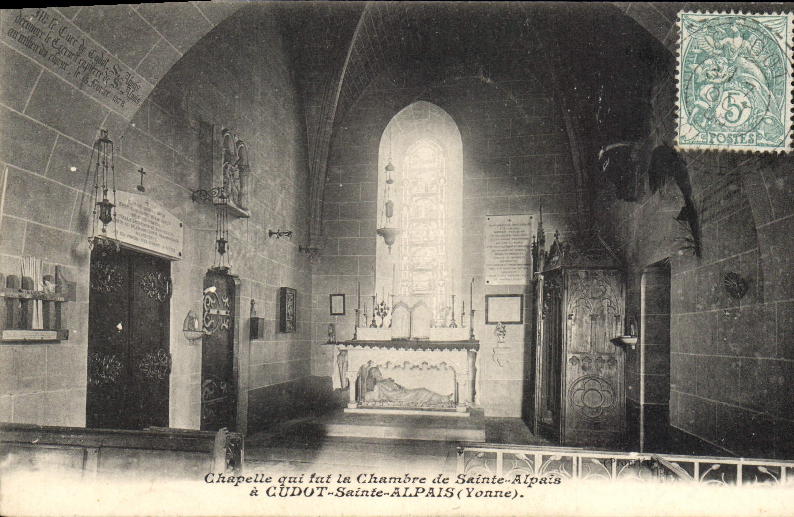 CPA Chapelle qui fut la Chambre de Sainte Alpais a Cudot Sainte Alpais Yonne
