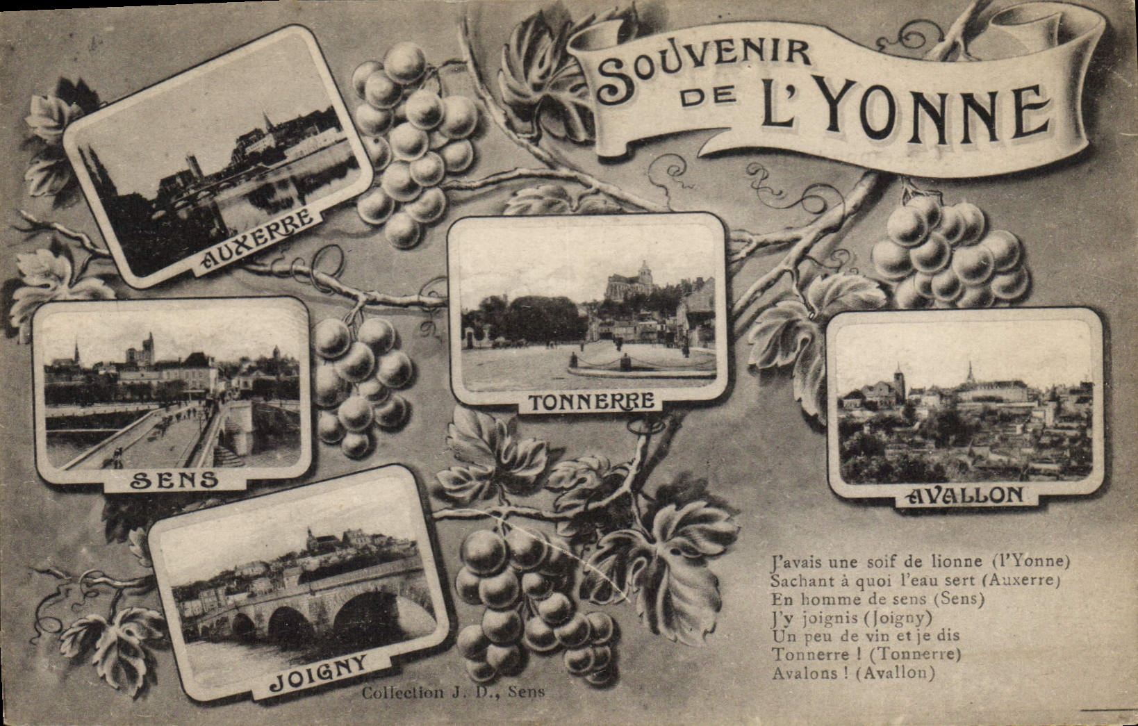 CPA Souvenir de L'Yonne Auxerre Sens Joigny Tonnerre Avallon