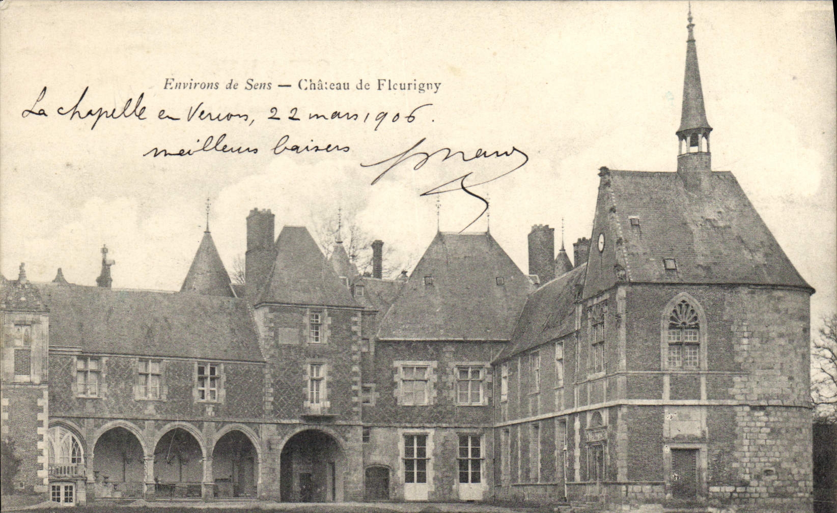 CPA Environs de Sens Chateau de Fleurigny 