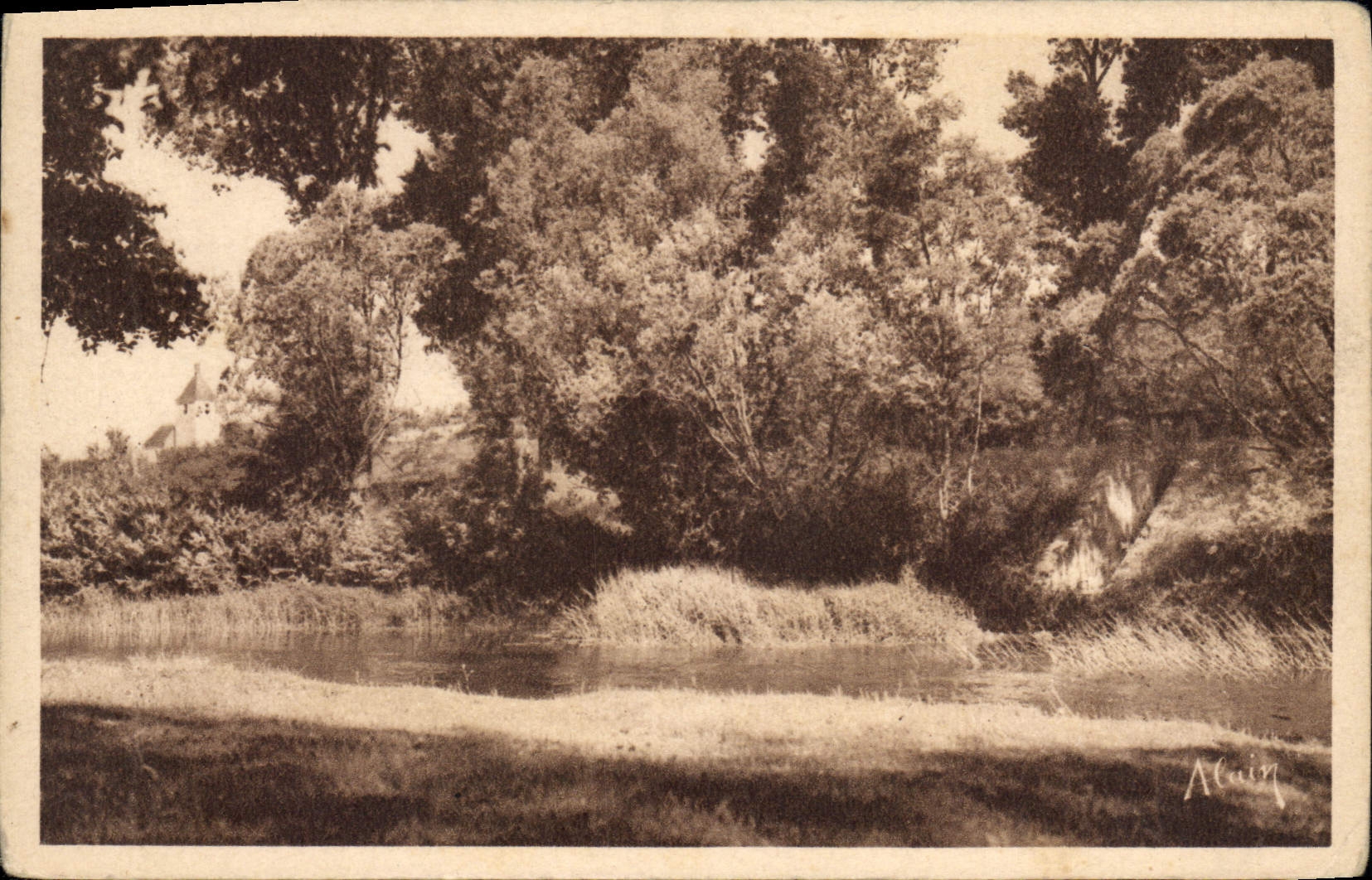 CPA Saint Vinnemer Yonne Un Coin de l'Armancon La Plage 