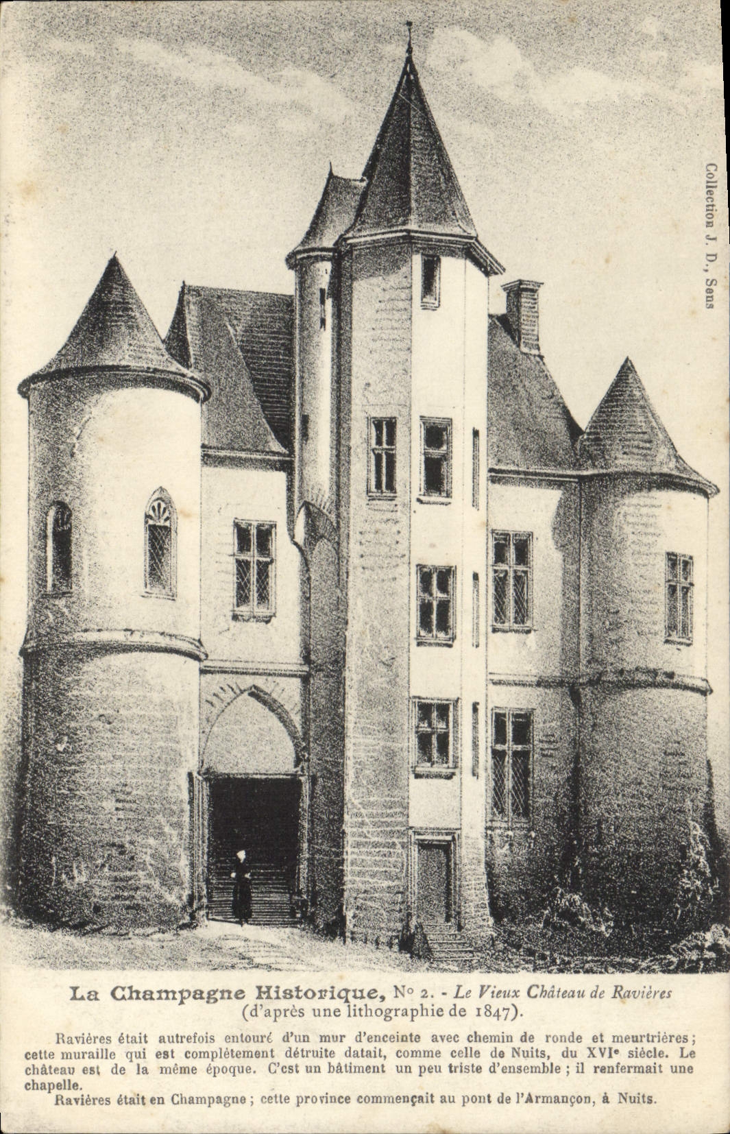 CPA La Champagne Historique Le Vieux Chateau de Ravieres 