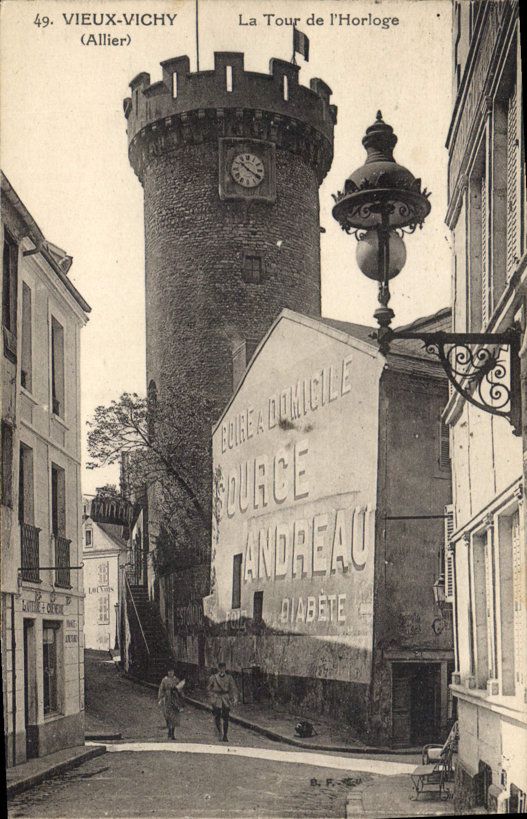 CPA Vieux Vichy La Tour d'Horloge Source Andreau Diabete