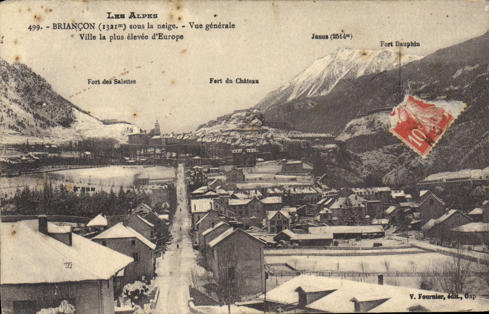 CPA Briancon sous la neige Vue generale Ville la plus elevee d'Europe