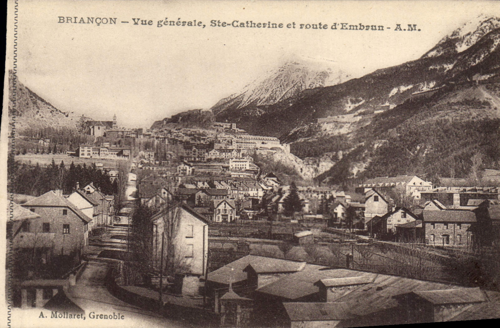 CPA Briancon Vue generale Ste Catherine et route d'Embrun