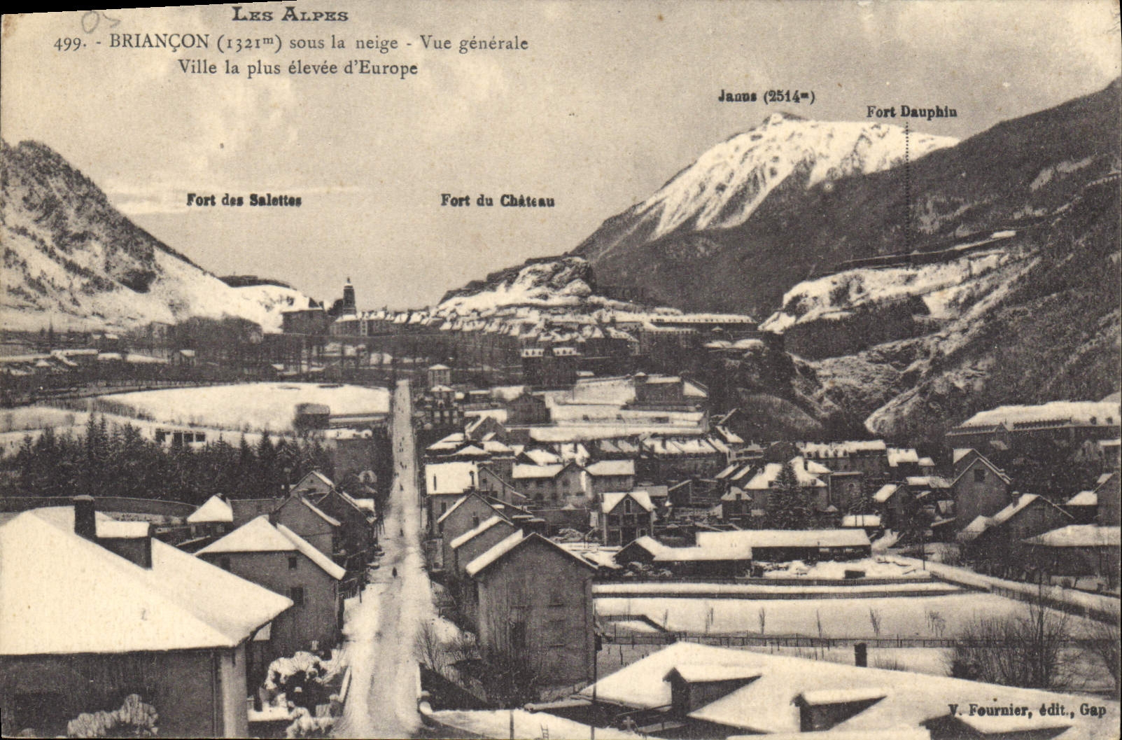 CPA Briancon sous la neige Vue generale Ville la plus elevee d'Europe