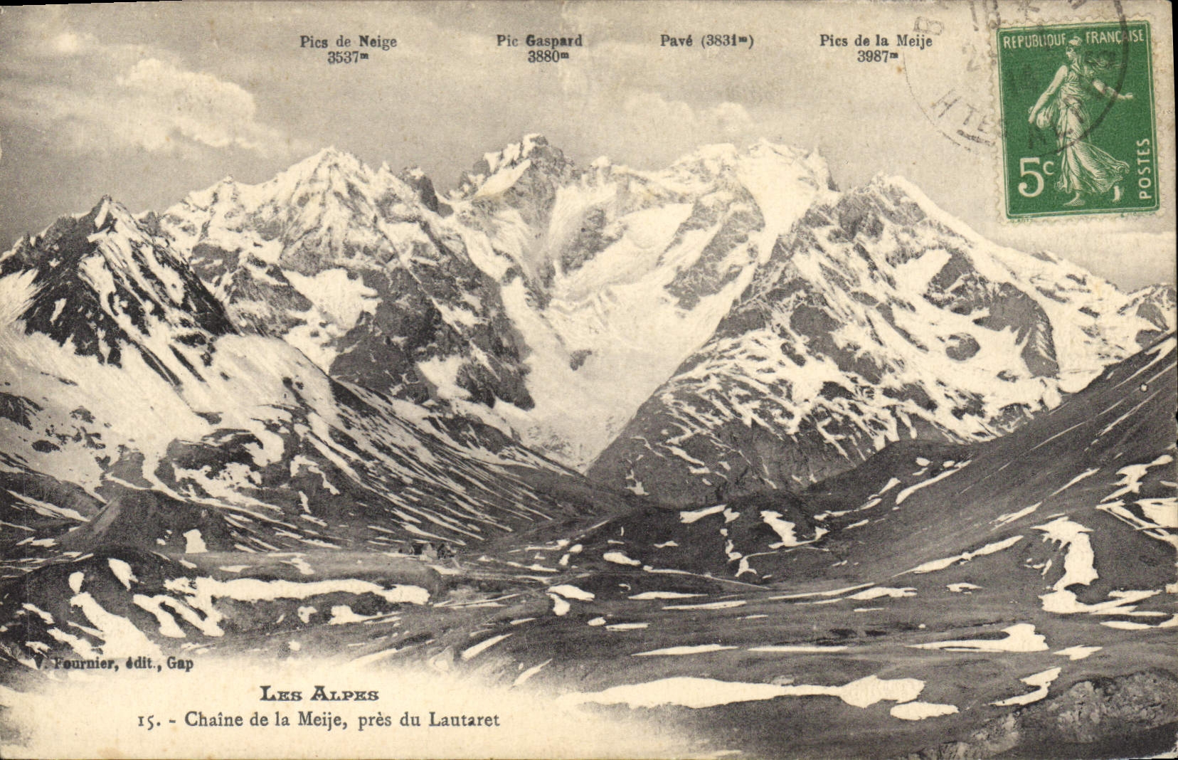 CPA Les Alpes Chaine de la Meije pres du Lautaret