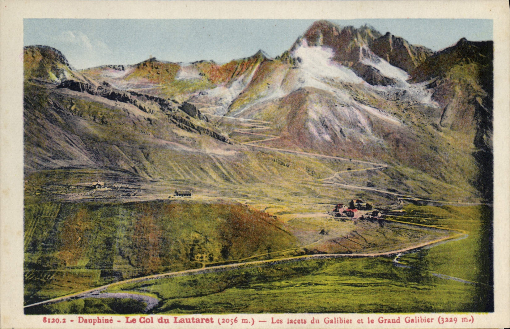CPA Dauphine Le Col du Lauterat Les lacets du Galibiet et le Grand Galibier