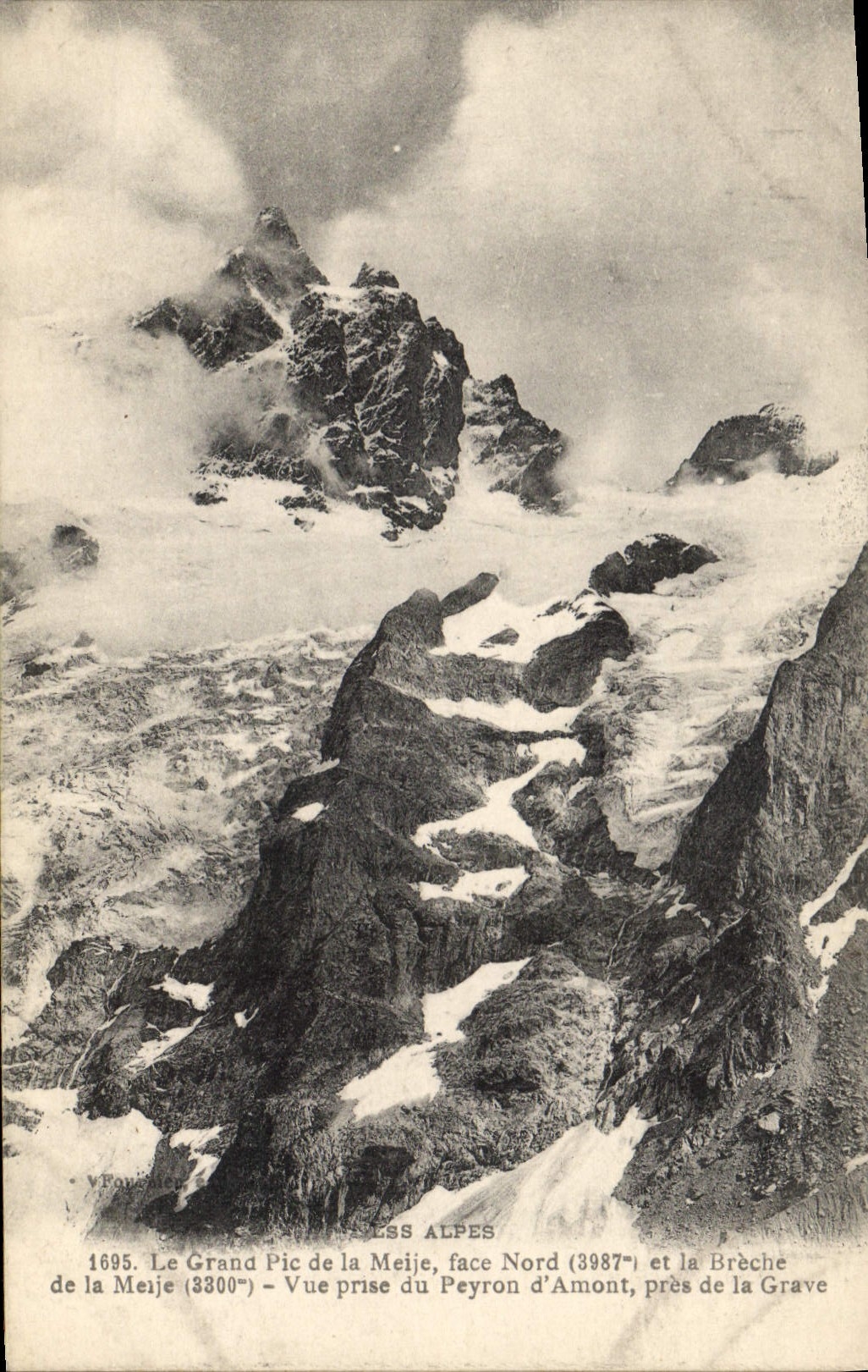CPA Les Alpes Le Grand Pic de la Meije face Nord