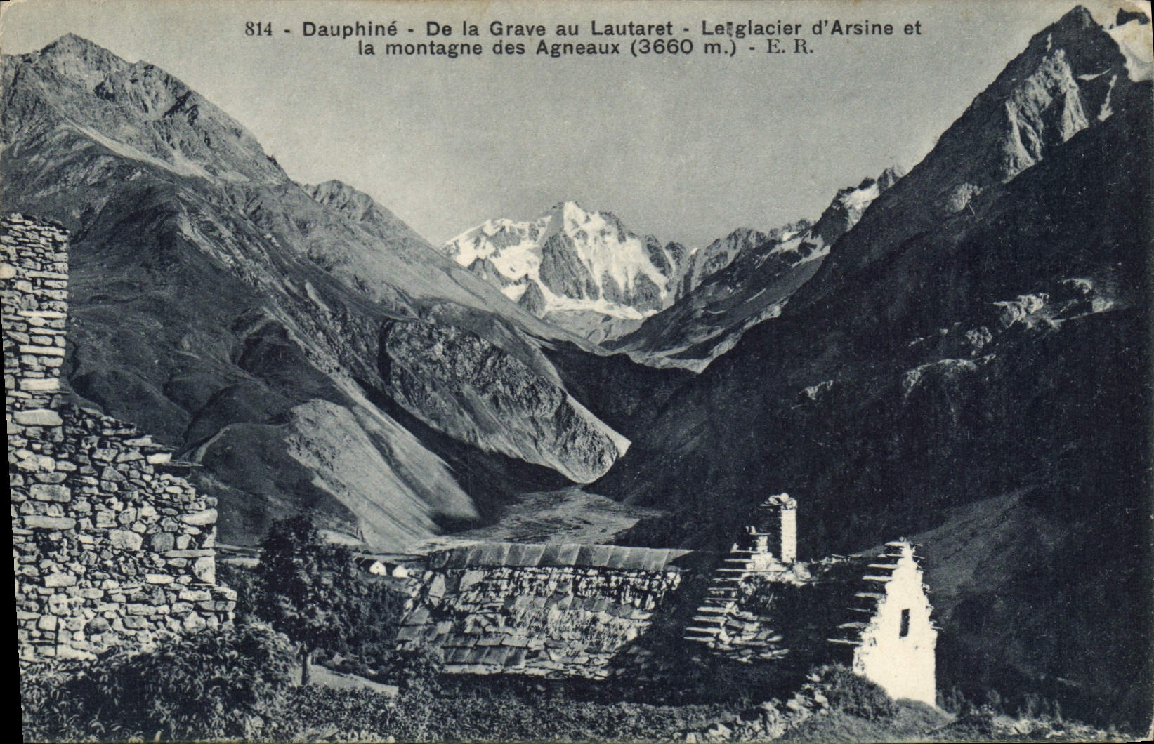 CPA Dauphine De la Grave au Lautaret Le glacier d'Arsine et la montagne des Agneaux