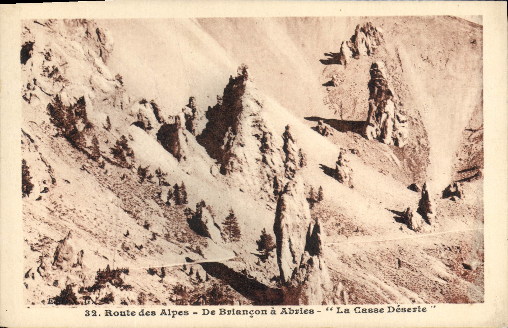 CPA Route des Alpes De Briancon a Abries La Casse Deserte 