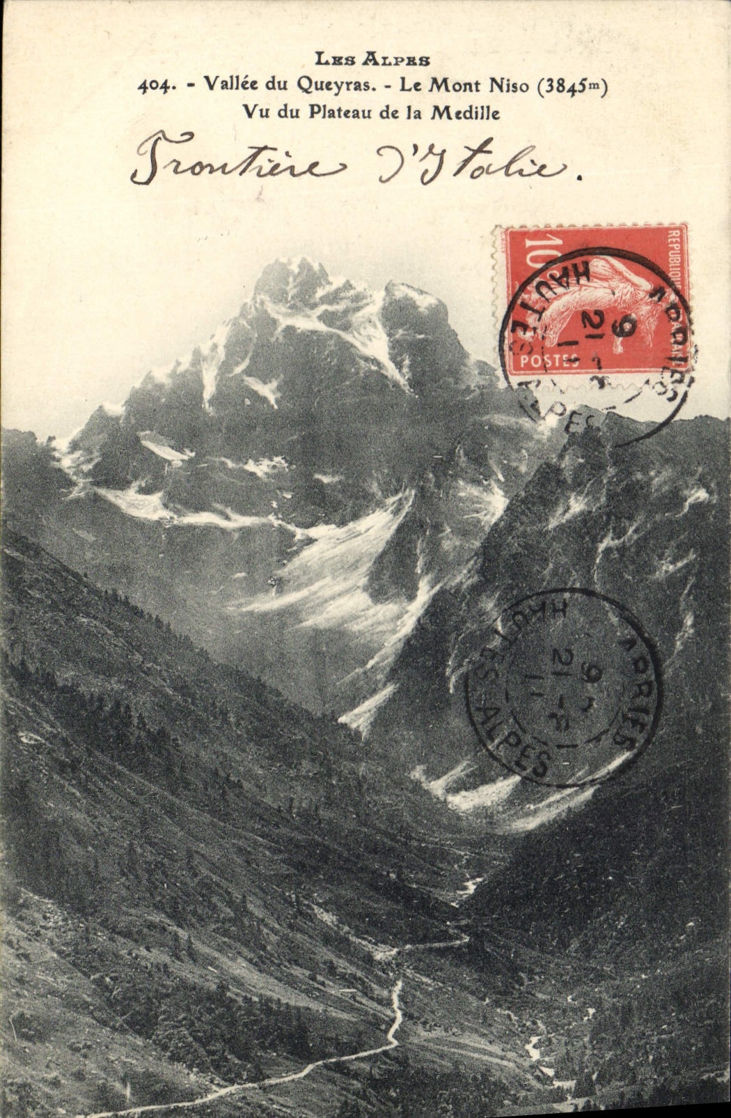 CPA Les Alpes Vallee du Queyras Le Mont Niso Vu du Plateau de la Medille