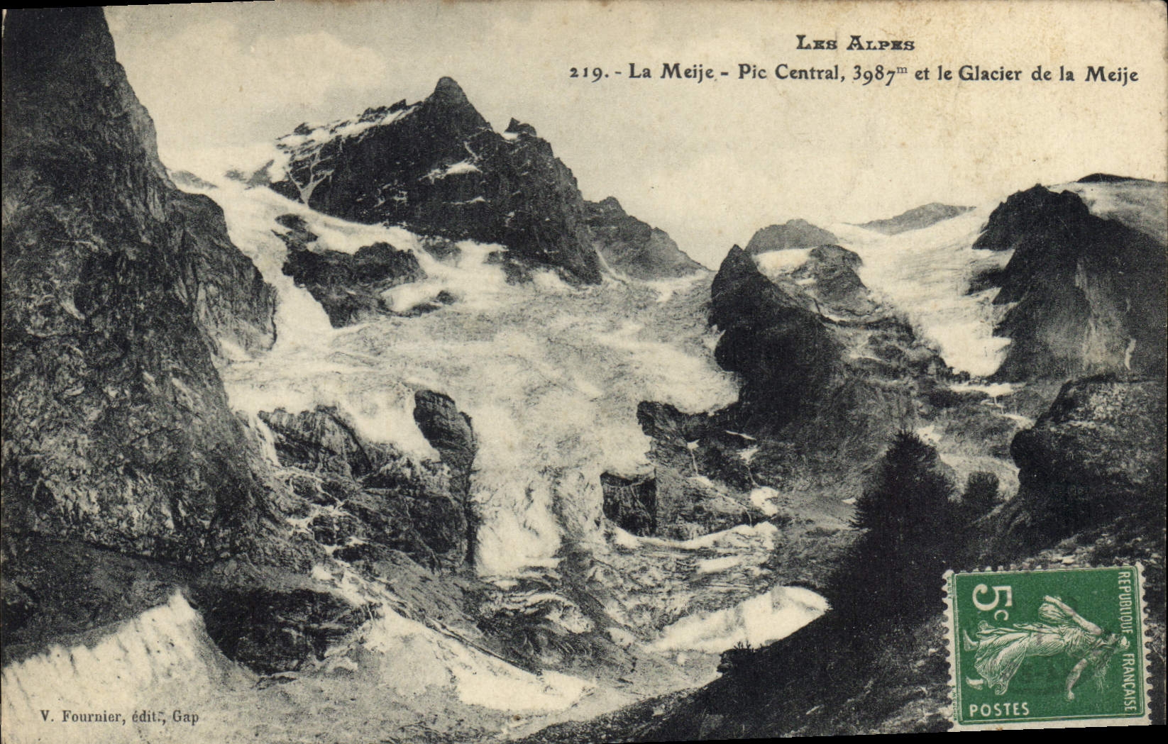 CPA Les Alpes La Meije Pic Central et le Glacier de la Meije