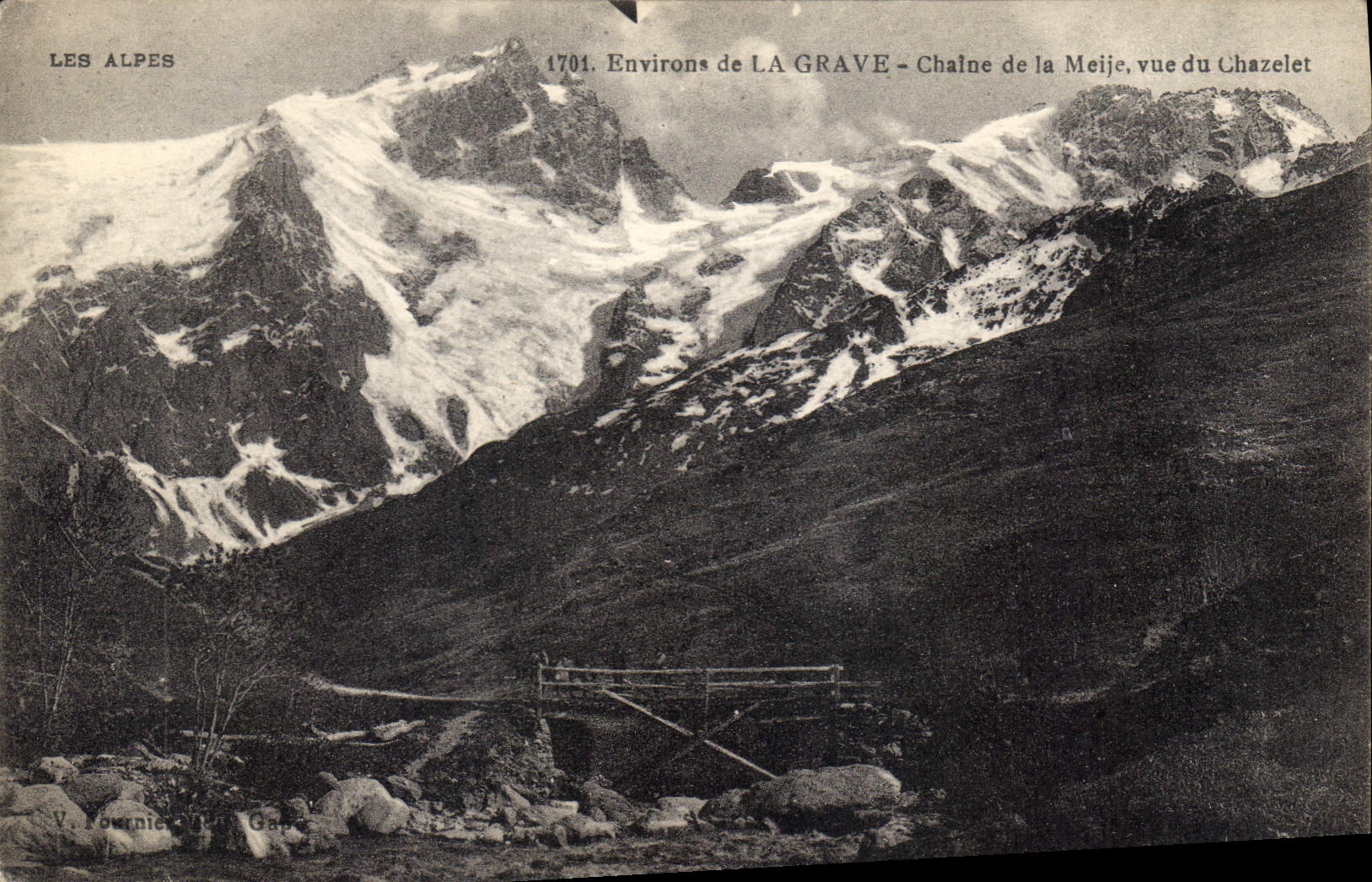 CPA Environs de la Grave Chaine de la Meije vue du Chazelet