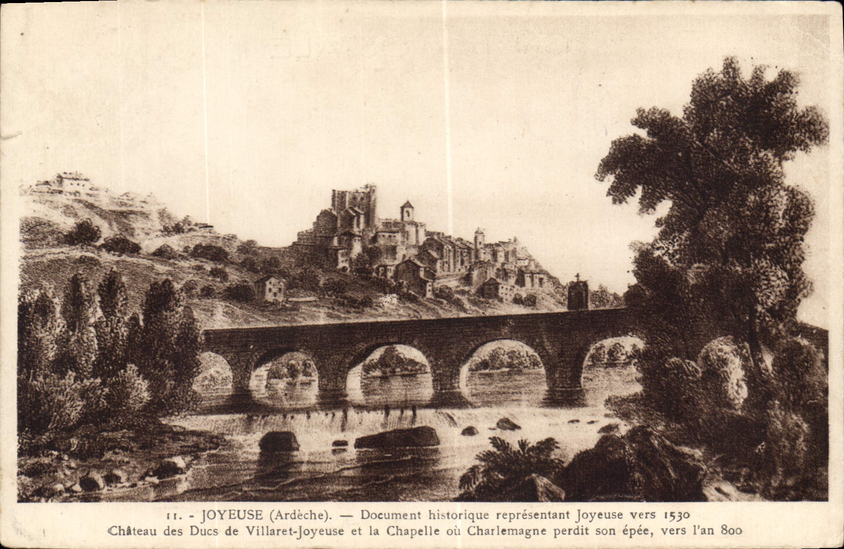 CPA Joyeuse Ardeche Document historique represent Joyeuse vers 1530