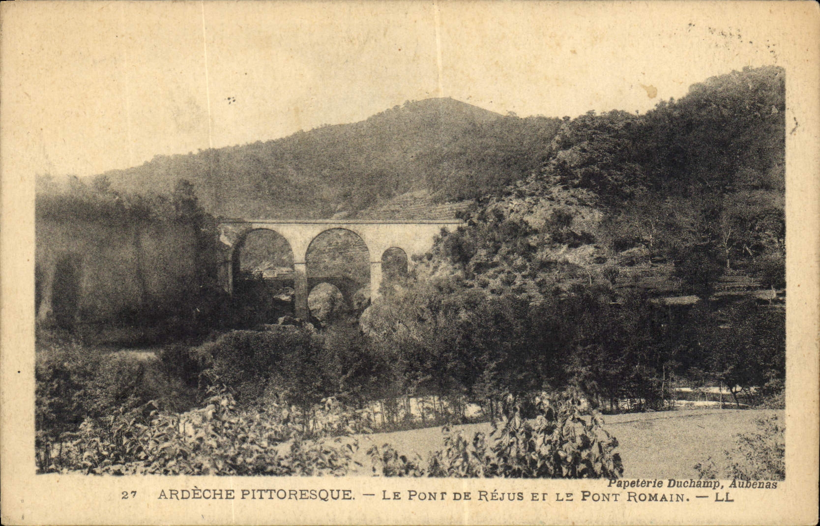 CPA Ardeche Pittoresque Le Pont de Rejus et le Pont Romain