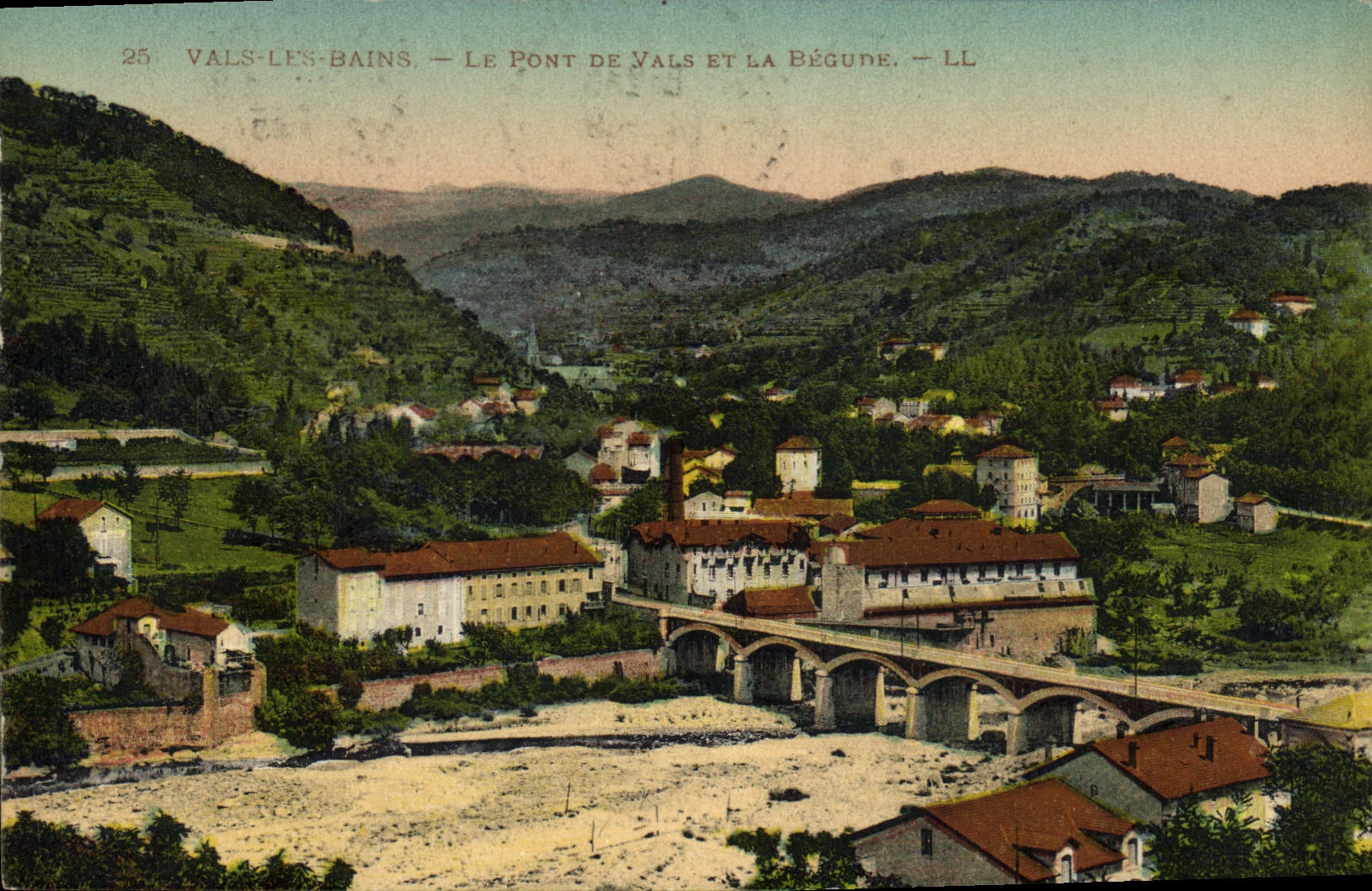 CPA Vals les Bains Le Pont de Vals et la Begune 