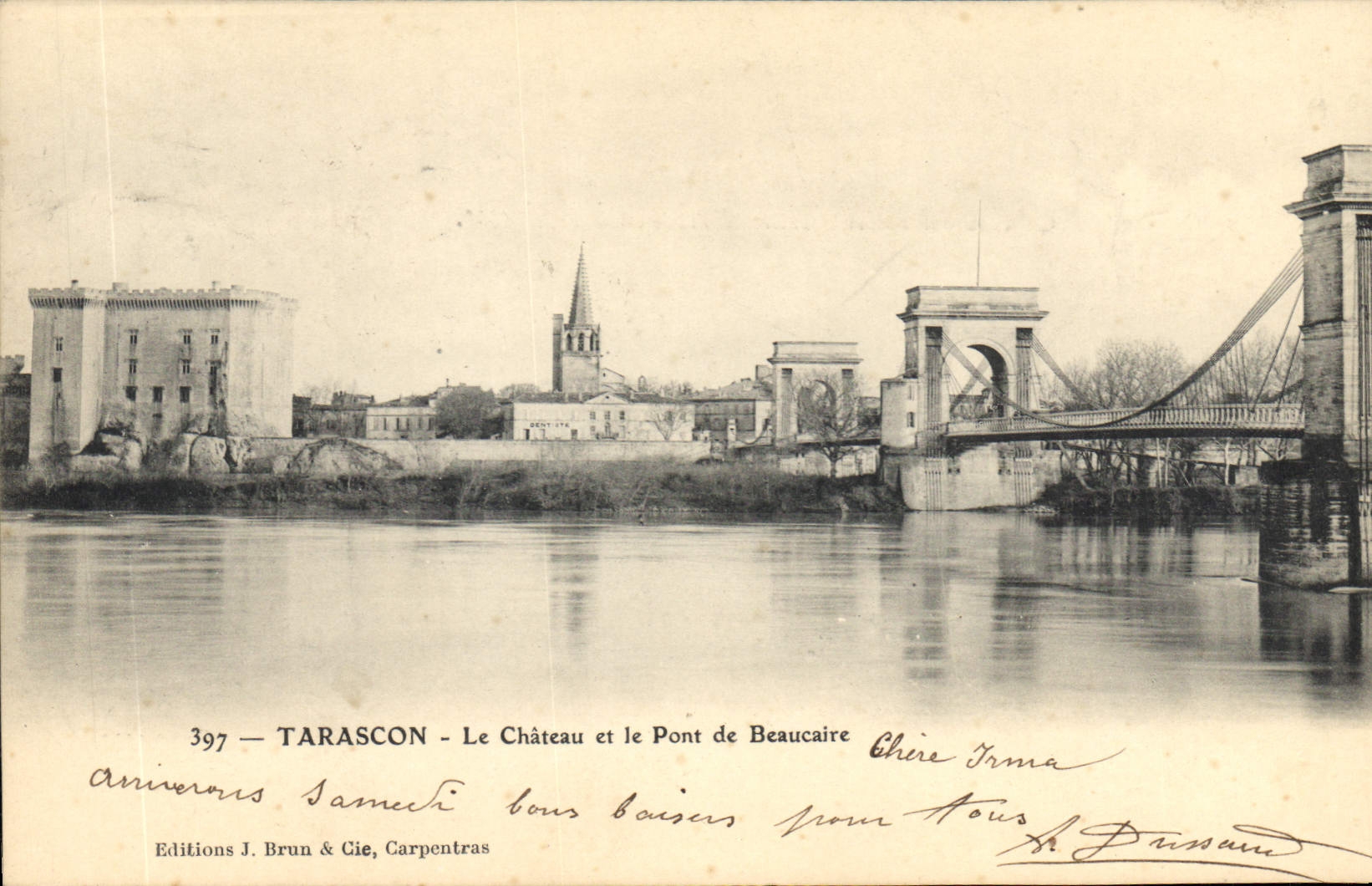CPA Tarascon Le Chateau et le Pont de Beaucaire