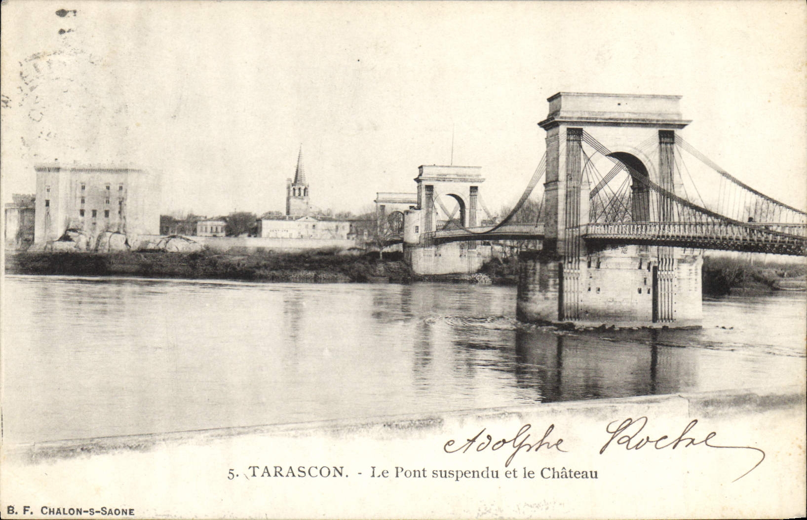 CPA Tarascon Le Pont suspendu et le Chateau