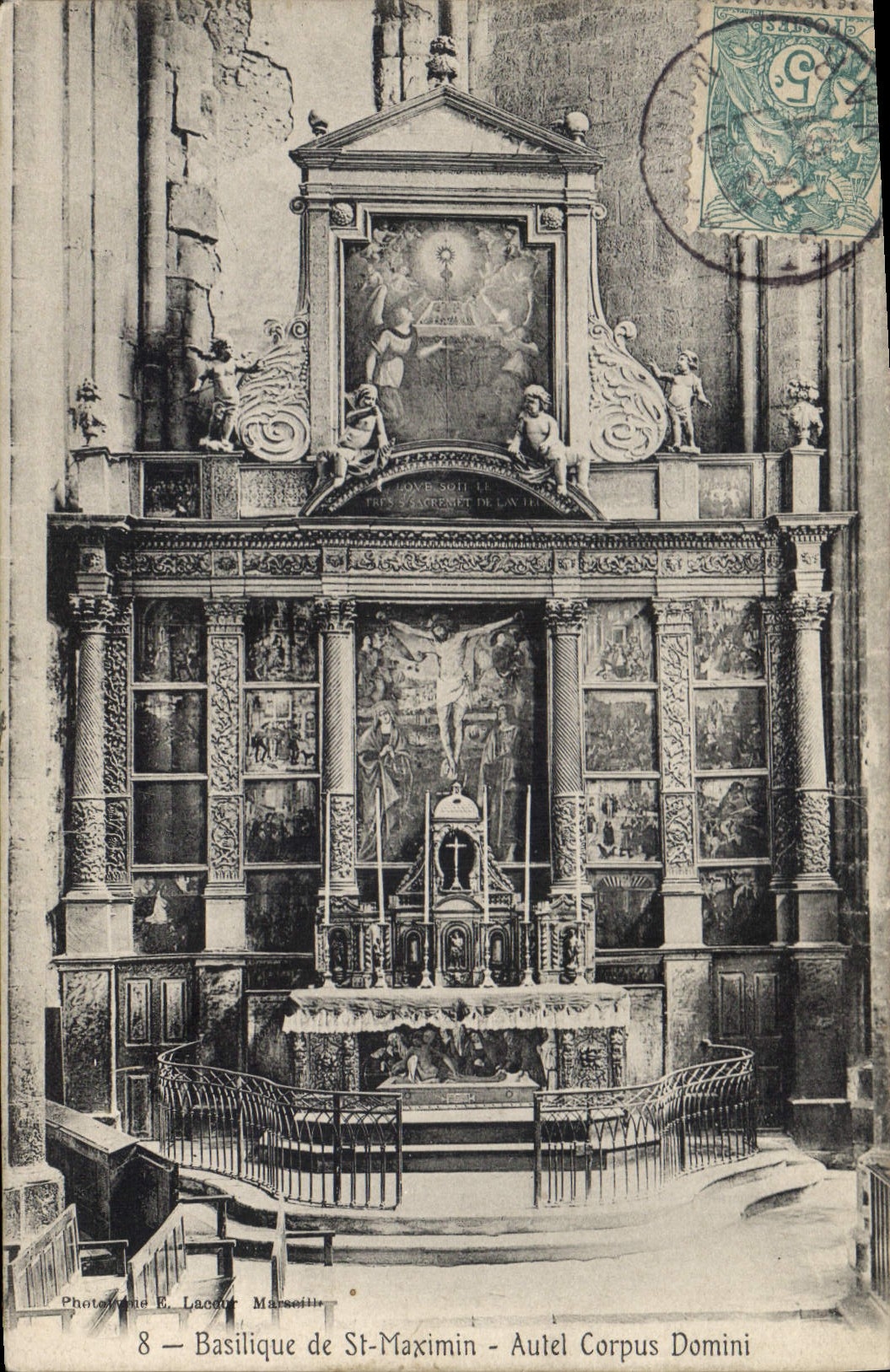 CPA Basilique de St Maximin Autel Corpus Domini
