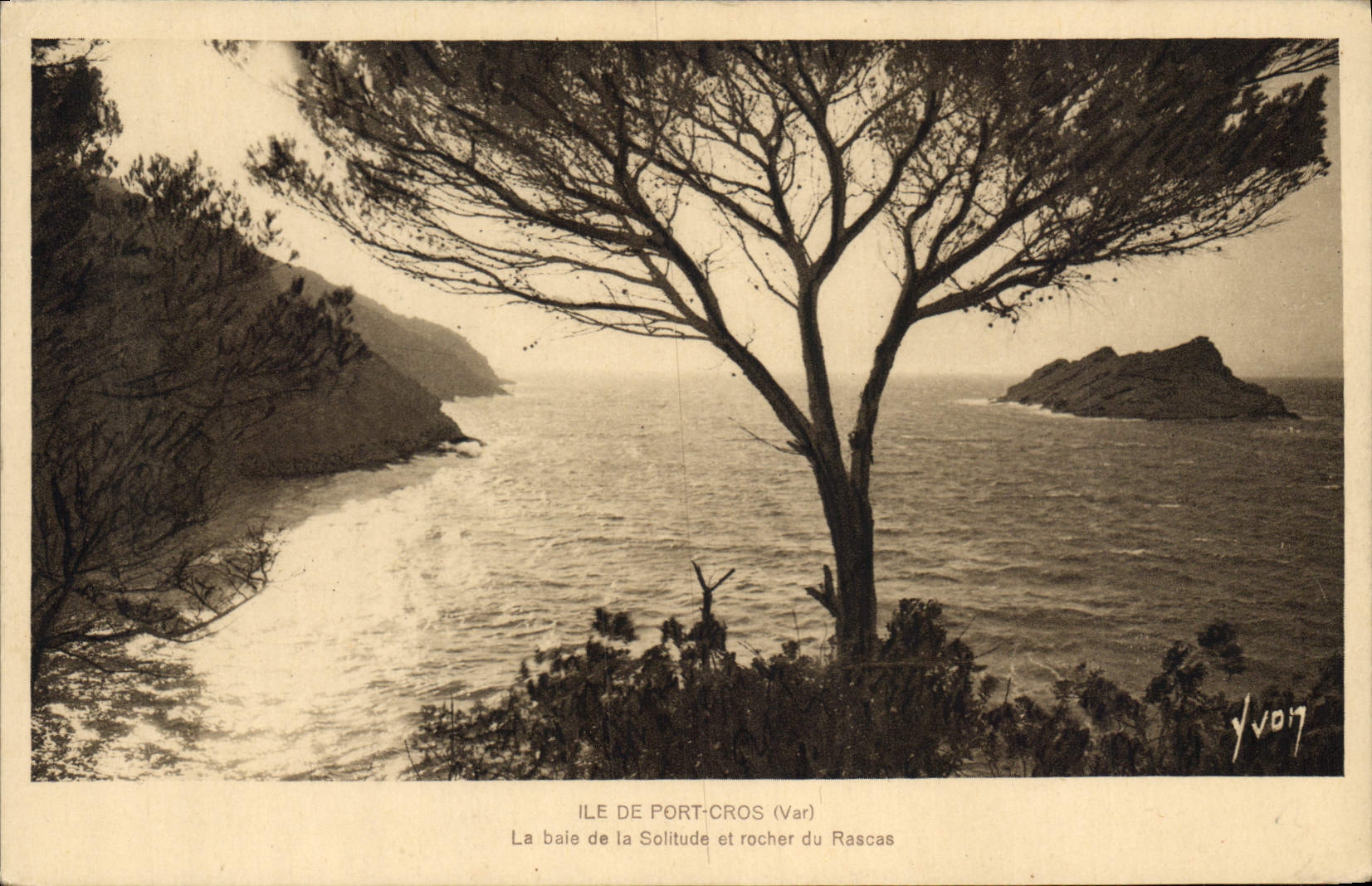 CPA Ile de Port Cros Var La Baie de la Solitude et rocher du Rascas